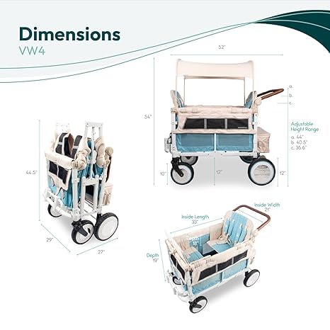 Wonderfold VW4 Volkswagen Stroller Wagon Bondi Blue