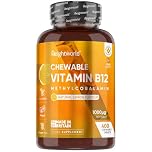 Vitamin B12 Tablets 1000mcg - 1+ Year Supply - 400 Chewable Tablets - Natural Lemon Flavour - Vegan & Gluten-Free - Methylcobalamin Form - B12 Vitamins for Women & Men - Made in the UK