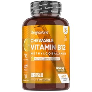 Vitamin B12 Tablets 1000mcg – 1+ Year Supply – 400 Chewable Tablets – Natural Lemon Flavour – Vegan & Gluten-Free – Methylcobalamin Form – B12 Vitamins for Women & Men – Made in The UK