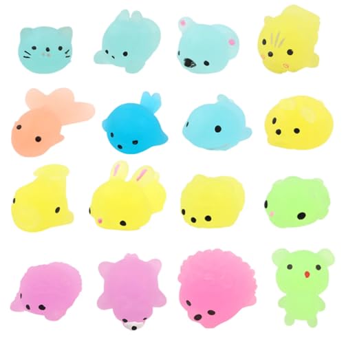 Image of Glow in The Dark Mini Squishy Animal Toys, Kawaii Stress Relief Mochi Squishies,, (10 Pieces)