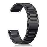 Vetoo Quick Release Watch band, Stainless Steel Watch strap for Men Women- Choose Color, Length & Width,16mm 18mm 20mm Metal Watch Strap, 22mm, black