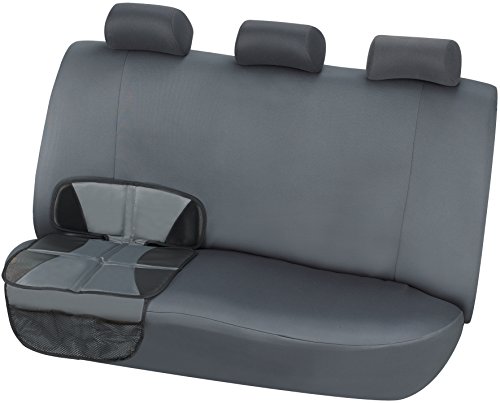 Image of Kaiphy Car Seat Protector - Seat Protection Mat - Thick Padding - Durable, Waterproof Fabric, Leather Reinforced Corners & 3 Pockets for Handy Storage (2 Pack) Gray