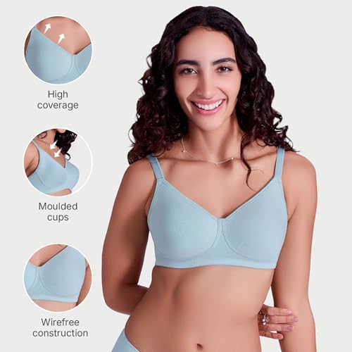 Image of Enamor Innovations Fabcool Encircled Side Support Shaper, Non Padded, Wirefree, High Coverage, Women's Cotton Everyday Bra - A042 (Available in Plus Sizes)