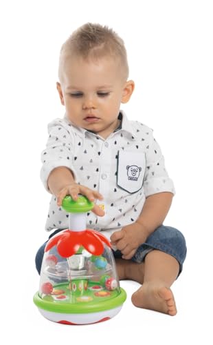 Chicco Jouet Toupie Magique Toupie avec boules colorées bouton et miroir central pour apprendre la relation de cause à effet cadeau pour bébés et enfants Jeux de à - vue 2