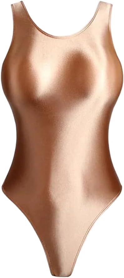 Zadaos Plus Size Women Bodysuit Swimsuit High Elastic Oily Leotard Yoga Fitness