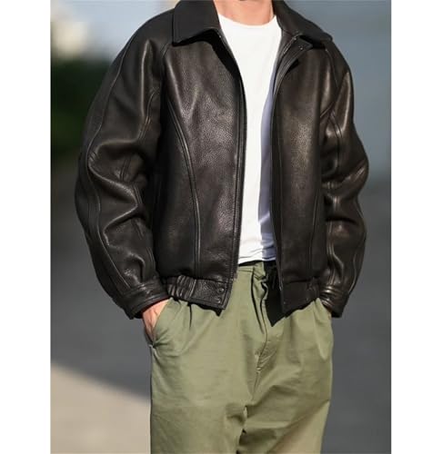 Men's Casual Suede Jacket Lightweight Full Zip Up Jackets Vintage Faux Leather Jacket2