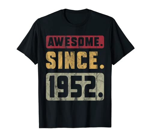 Camisetas gráficas retro de 70 cumpleaños impresionantes desde 1952 Camiseta