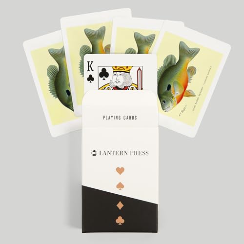 Baraja de 52 cartas estilo póker con arte pez sunfish miniatura 6