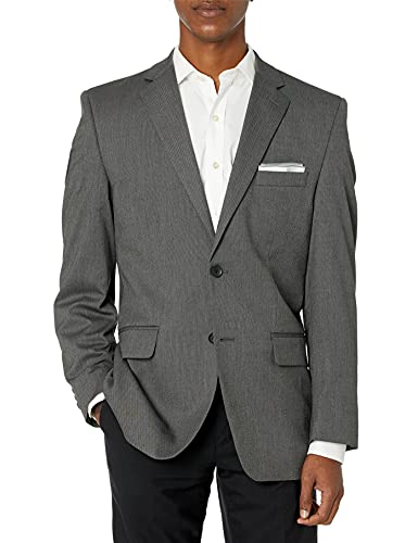 J.M. Haggar Men's 4-Way Stretch Diamond Weave Classic Fit Suit Separate Pant, Dark Grey, 46S