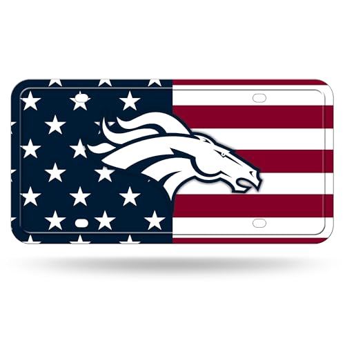 Rico Industries NFL Football Denver Broncos USA Metal Auto Tag 6 x 12 - Great for Truck/Car/SUV
