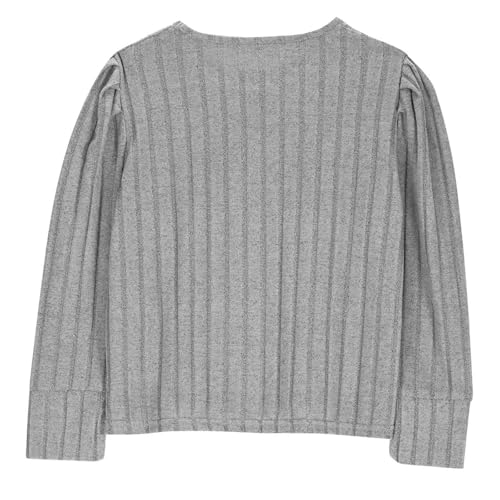 Long Sleeve Shirt Girls Fashion Knit Crewneck Tops Loose Fit Comfy Spring Pullover Blouse Solid Color Clothing Tees4