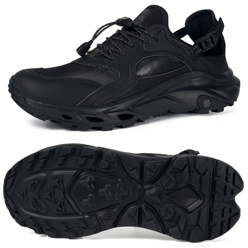 Image of Mens Amphibious Water Shoes Outdoor Hiking Sandals Quick Dry Swim Beach Aqua Shoes Closed Toe Non-Slip for River Fishing Sailing Travel Camping Athletic