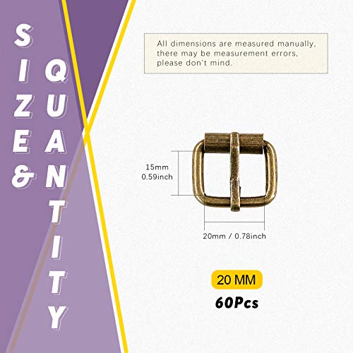 Swpeet 60Pcs Heavy Duty 3/4 Inch - 20Mm Bronze Multi-Purpose Metal Roller Buckles Metal Rings For Belts Hardware Bags Ring Hand Diy Accessories Keychains Belts And Dog Leash(Bronze, 3/4 Inch) #TOP1