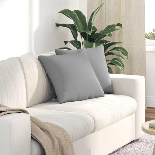 Image of YunCangg Sofa Cushion 2 Pieces Cloud Grey 45 x 45 cm Fabric Cover with Polyester Filling Removable Covers Padded Versatile for Living Room Bedroom Office Comfortable and Soft