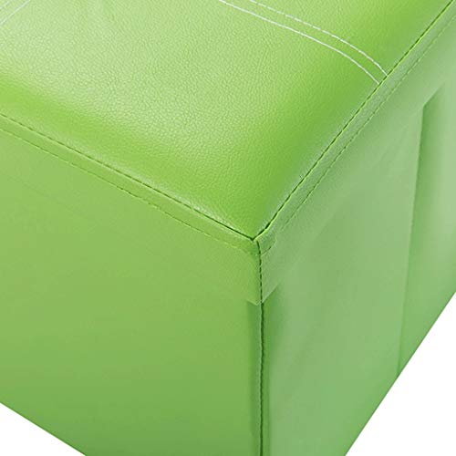 Rangement DVD encombrants et tabouret de rangement ottoman vert - 6