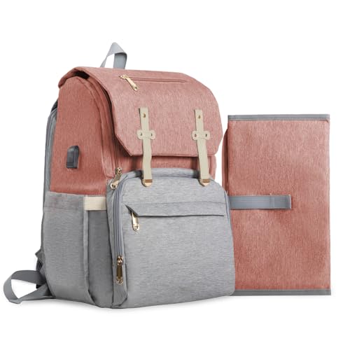 Mochila Maternal Feminina 16 em 1 Impermeável — Grande Capacidade com Bolso Térmico, Organizador para Fraldas e Acessórios, Ideal para Mães e Bebês