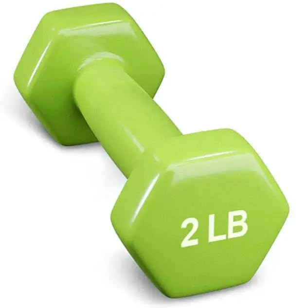 French Fitness Colorful Hex Vinyl Dumbbells Durable Color-Coded Non-Slip Coating for Easy Grip Identification Ideal for Aerobics Physical