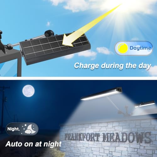 Image of Outdoor Solar Sign Light, 420 LEDs, 5200 Lumens, 12000 mAh, IP65 Waterproof, Solar Powered Commercial Light, for Real Estate Signage, Garden Fence Lighting, Hypermarket Door Number Lighting