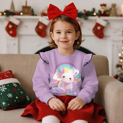 Girl Sweatshirt Clothes Ruffle Sleeves Girls Graphic Long Sleeve Sweatshirts Soft Toddlers Crew Neck Sweatshirt2