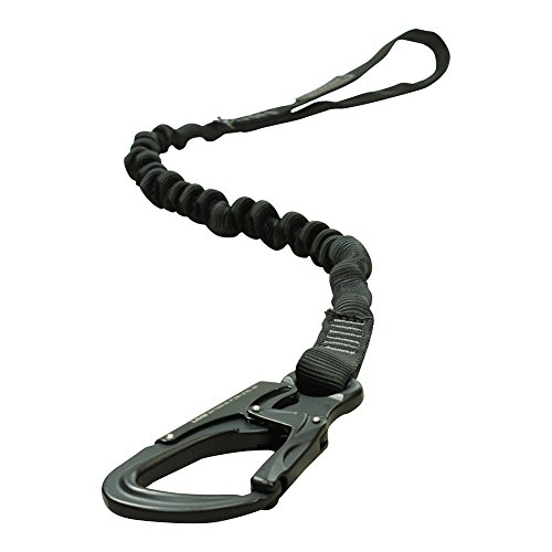 Image of Fusion Tactical ProGlide Military and Police Helo Lanyard - 4ft Elastic Bungee, 23kN - Black, 48 inches