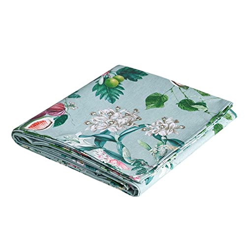 Nappe turquoise polyester anti-plis 140x200 cm pour table facile à laver
