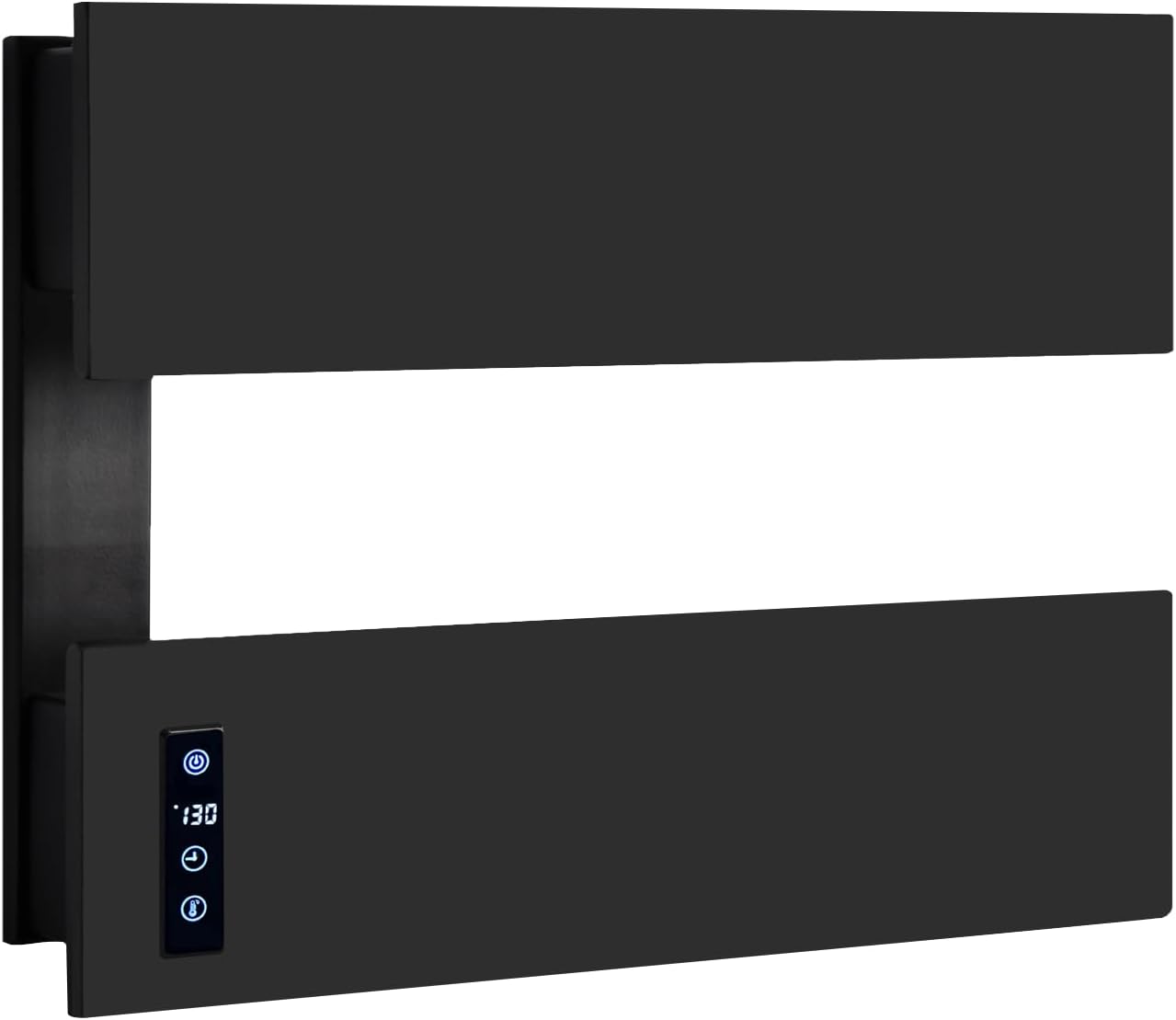 R FLORY Heated Towel Warmer Rack for Bathroom, Electric Hot Towel Warmer, Wall Mounted Towel Heater Dryer, Built-in LED Screen, Plug-in and Hardwired, Matt Black