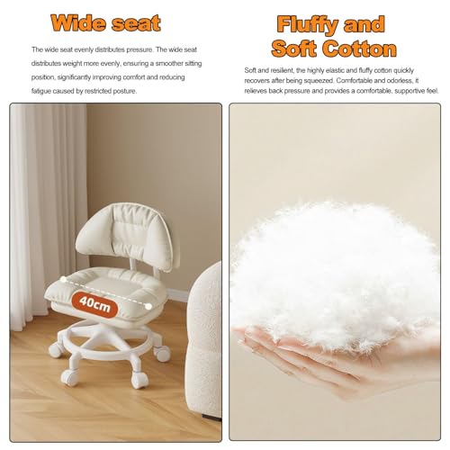Tabouret pivotant 360 à dossier et assise basse réglable - 5