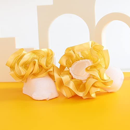 Tongxinhua And Three Chinese Characters 8 Pairs Ruffle Socks, Princess Lace Ruffles Socks Little Girl Big Ruffle Socks For Newborn/Infant/Toddler (S) #TOP3