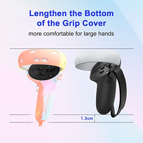 Image of VR Accessories for Oculus Quest 2, Silicone Set for Meta Quest 2, Include Controller Grip Leather Cover, VR Shell Cover, Face Cover, Lens Cover and 10PCS Disposable Eye Cover (Macaron)