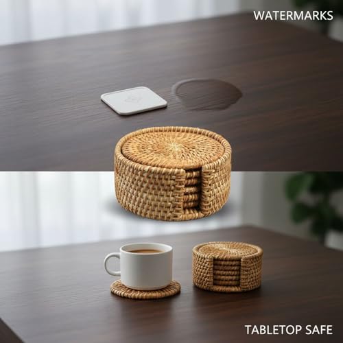 Dessous de verre en rotin isolants pour protéger vos tables des taches