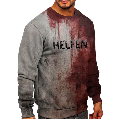 Cocila Men'S Halloween Printed Long Sleeve Hoodless Hoodie Athletic Zip Up Jacket Men (Purple, Xl) Costumes Scary Funny Gifts Couples 2024 Jumpers Adult Woman Kids Clown Fluffy Socks Gift Bags