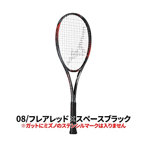 フレームのみ ソフトテニス ラケット ミズノ ディーフォース V TOUR 63JTN252 F D FORCE V-TOUR 前衛重視モデル (08/フレアレッド×スペースブラック, 1U(重さ標準・グリップ太め)) 3枚目
