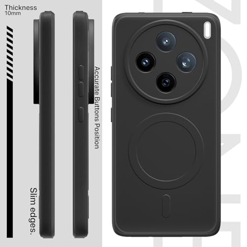 Image of Pikkme Back Cover for Vivo X200T 5G Soft Matte Silicone Mag-Safe Design (Mag-Safe Not Support) Camera Protection | Slim Fit Bumper Cover (Black)