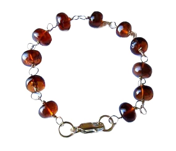 Bracelet héssonite grenat 6mm au quotidien bijou empilable unisexe LKBEADS LCBR-3558