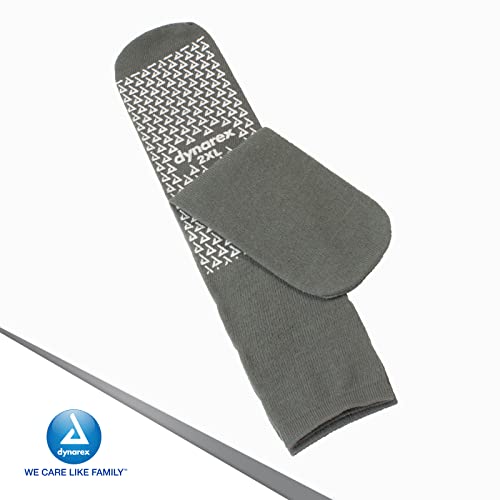 Image of Dynarex Slipper Socks with Grips for Women & Men - Single-Sided Anti-Slip Grippy Socks with Elastic Band - Warm, Fuzzy, Lightweight, No Latex - 48 Pairs per Case (2XL)