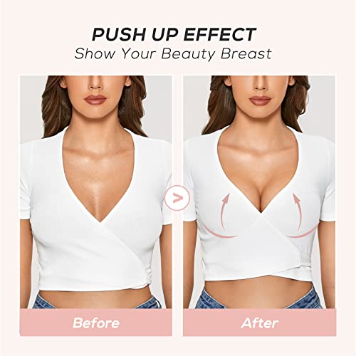 DOBREVA Women's Push Up T-Shirt Bra Underwire Padded Bras Plunge Full Coverage3