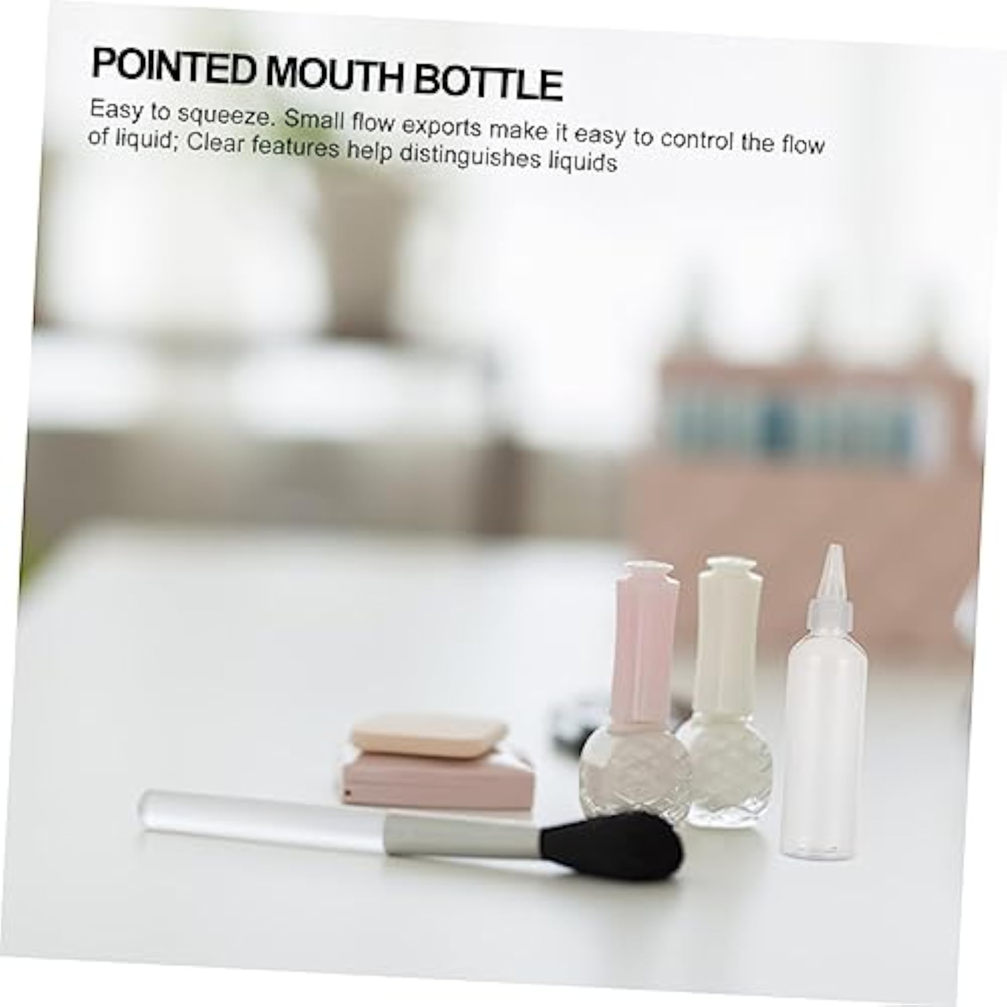 20pcs Refillable Pointed Mouth Dispenser Bottles for Travel