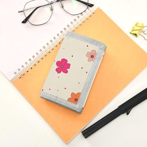 Boys Trifold Outdoor Sports Wallet for Kids Wallets Credit ID Card Slim Small Coin Purses Small Flowers 7