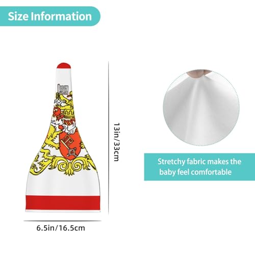 Newborn Baby Hat, Senate of Bremen Flag Print Soft Top Knot Beanie Cap, Cute Baby Headwear for 0-6 Months Black4