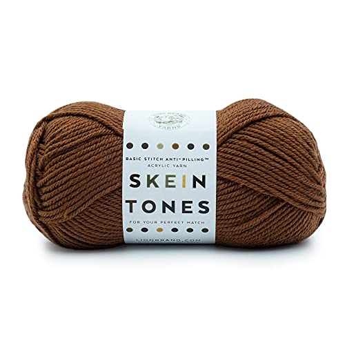 Image of Lion Brand Yarn Basic Stitch Anti-Pilling Yarn for Crocheting, Knitting, and Crafts, Mahogany, 1 Pack