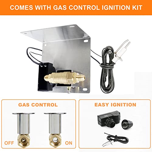 Grisun Fire Pit Burner Ring Kit 18 Inch, Propane Fire Pit Kit For Gas Fire Pit, Come With Propane Fire Pit Hose Kit And Upgraded Spark Ignition Kit, Diy Round Gas Fire Pit Kit, Stainless Steel #TOP4