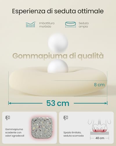 Sedia da Ufficio Girevole, Sedia di Rete da Computer Ergonomica, Supporto Lombare, Oscillante, Seduta 53 cm, Braccioli Pieghevoli, Nero OBN37BK - Sedia gaming - Immagine 5