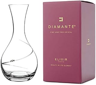 DIAMANTE Swarovski Wine Carafe 'Silhouette' - Hand Cut Crystal Carafe for Wine or Water Embellished with Swarovski Crystals