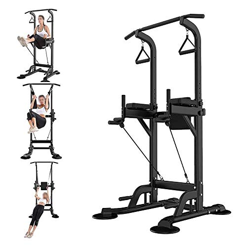 Image of Pull Ups Power Tower Multi Function Tower Dip Stands Workout Dip Stand Pull Up Bar Station Professional Strength Training for Home /Gym