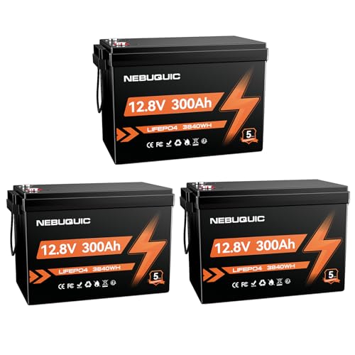 Image of 12V 900Ah(3Pack 12V 300Ah) LiFePO4 Lithium Battery, 36V 300Ah Lithium Batteries with 200A BMS, EV Grade A+ Battery Cells, Low-Temp Protection, Deep Cycle Battery for RV, Truck, Kayak, Solar, Camper