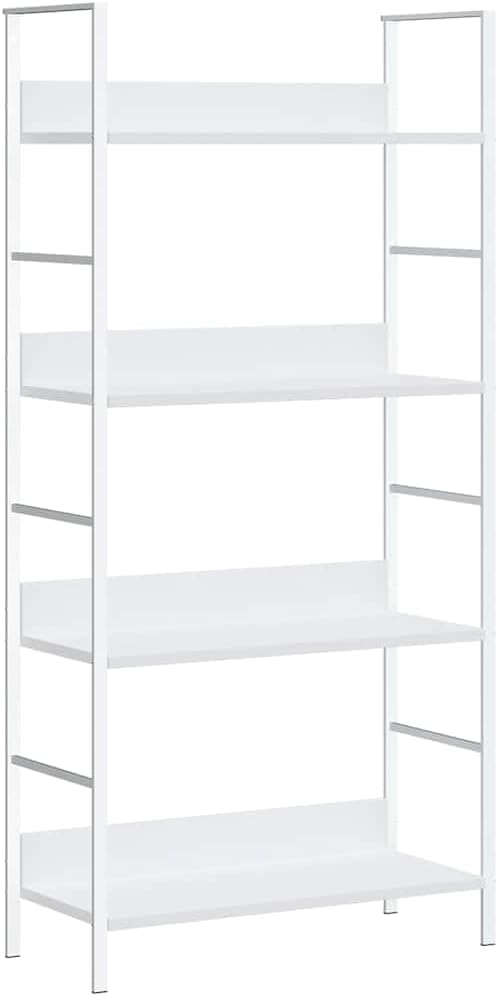 vidaXL Shelf Cabinet White Engineered Wood Medium Bookshelf