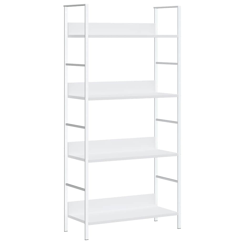 Libreria 4 ripiani bianchi 60 x 27,6 x 124,5 cm legno composito