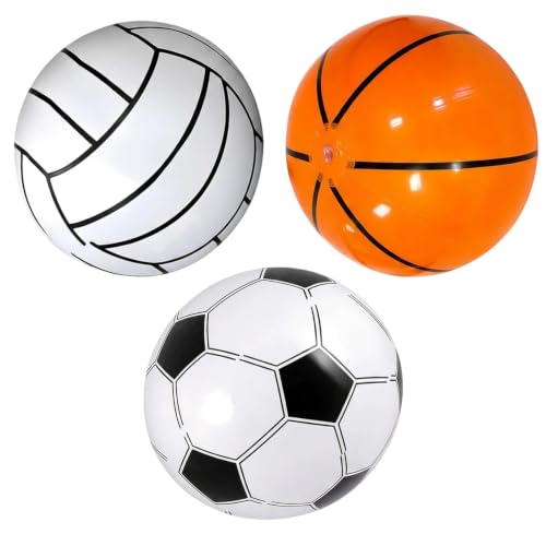 Image of RJFUJP 3 PCS Inflatable Beach Balls, Mini Inflatable Water Balls Suitable for All Ages, Ideal for Swimming Pool Games & Beach Activities