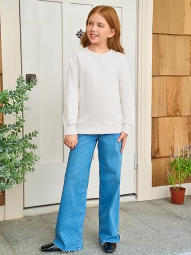 Haloumoning Baby Girls and Toddlers' Crewneck Sweatshirts Kids Long Sleeve Fall Pullovers 2-10 Years4