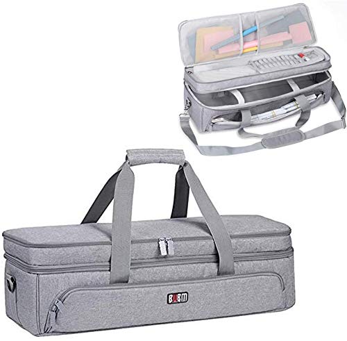 BUBM Double Layer Carrying Bag Compatible for Cricut Explore Air(Air2), Cricut Maker and Accessories, Die Cut Machine Carrying Case(Grey)